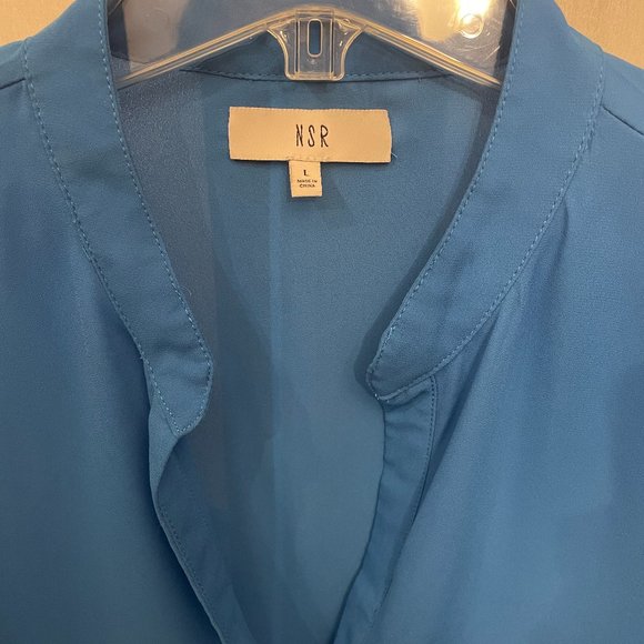 NSR Blue Polyester Blouse With Bell Sleeves - Picture 2 of 7